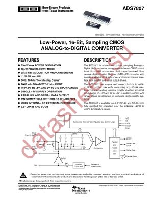 ADS7807U datasheet  